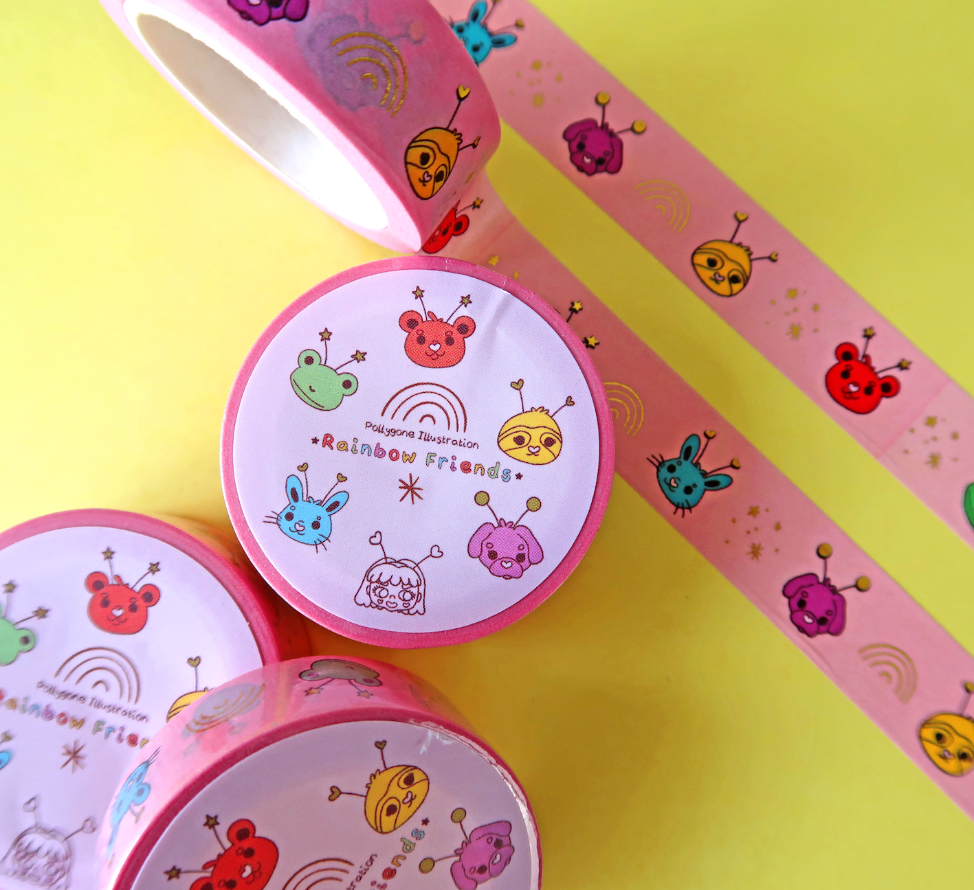 Rainbow Friends Gold Foiled Washi Tape