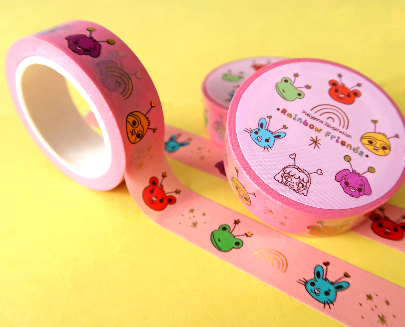 Rainbow Friends Gold Foiled Washi Tape