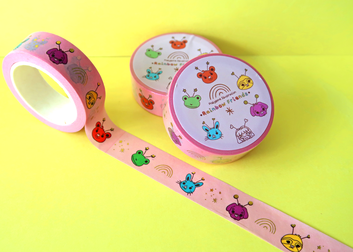 Rainbow Friends Gold Foiled Washi Tape