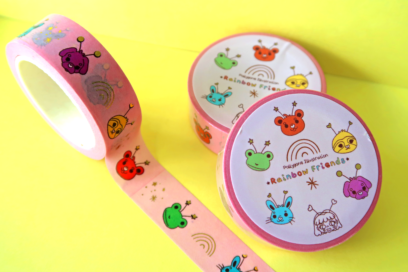 Rainbow Friends Gold Foiled Washi Tape