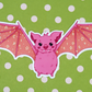 Pink Starry Bat Vinyl Sticker