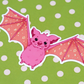 Pink Starry Bat Vinyl Sticker