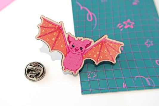 Starry Bat Wooden Pin