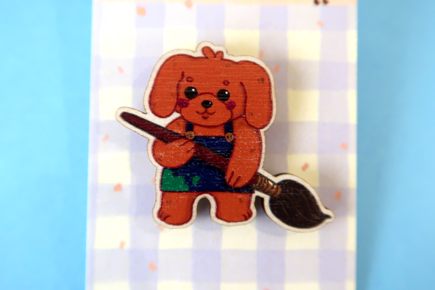 Artie Dog Wooden Pin