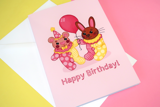 Pink Circus Birthday Greeting Card