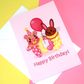Pink Circus Birthday Greeting Card