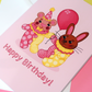Pink Circus Birthday Greeting Card