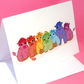 Rainbow Highland Cows Greeting Card