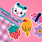 Kawaii Friends Vinyl Sticker Set (Pack of 5)