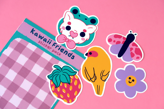 Kawaii Friends Vinyl Sticker Set (Pack of 5)