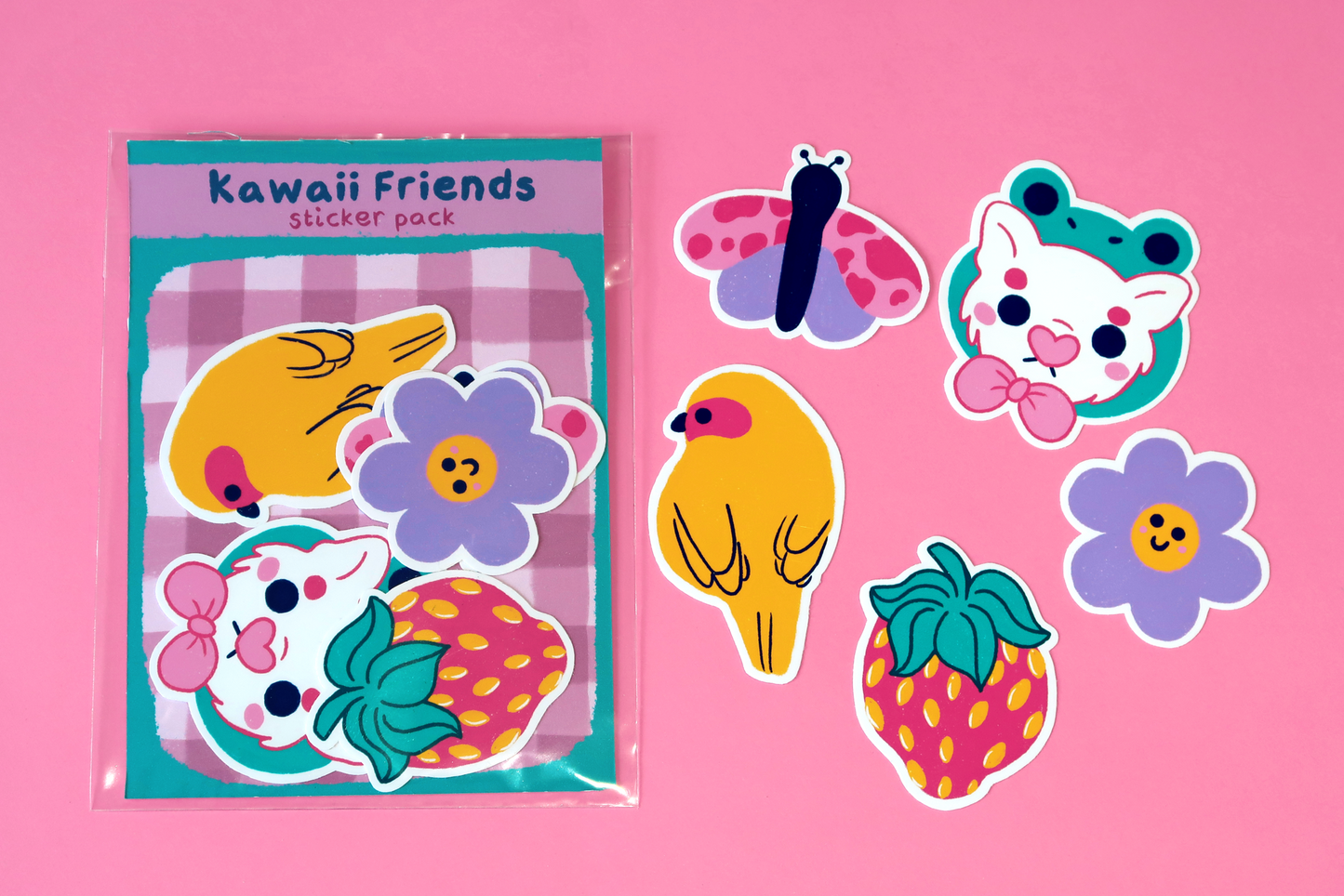 Kawaii Friends Vinyl Sticker Set (Pack of 5)