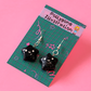Black Sparkle Star Earrings (sterling silver plated, hypoallergenic)