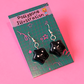 Black Sparkle Star Earrings (sterling silver plated, hypoallergenic)