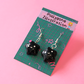 Black Sparkle Star Earrings (sterling silver plated, hypoallergenic)