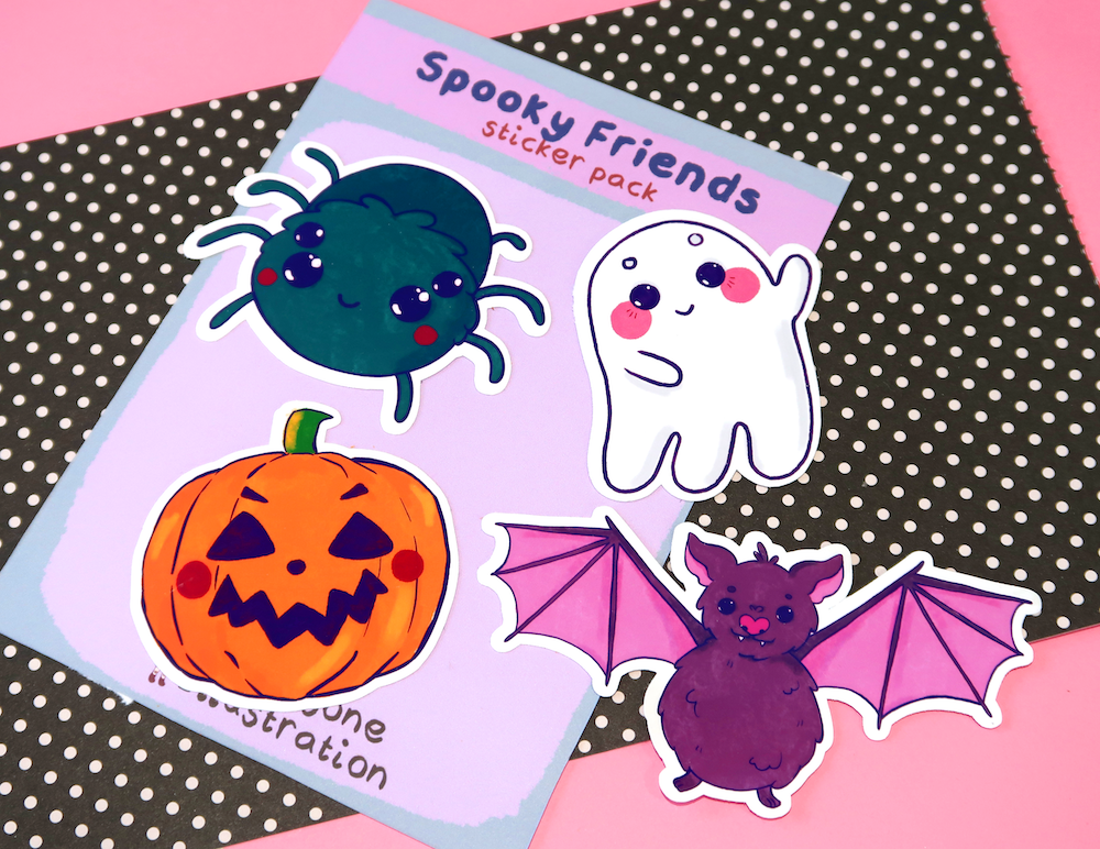 Spooky Friends Vinyl Sticker Set (Pack of 4)