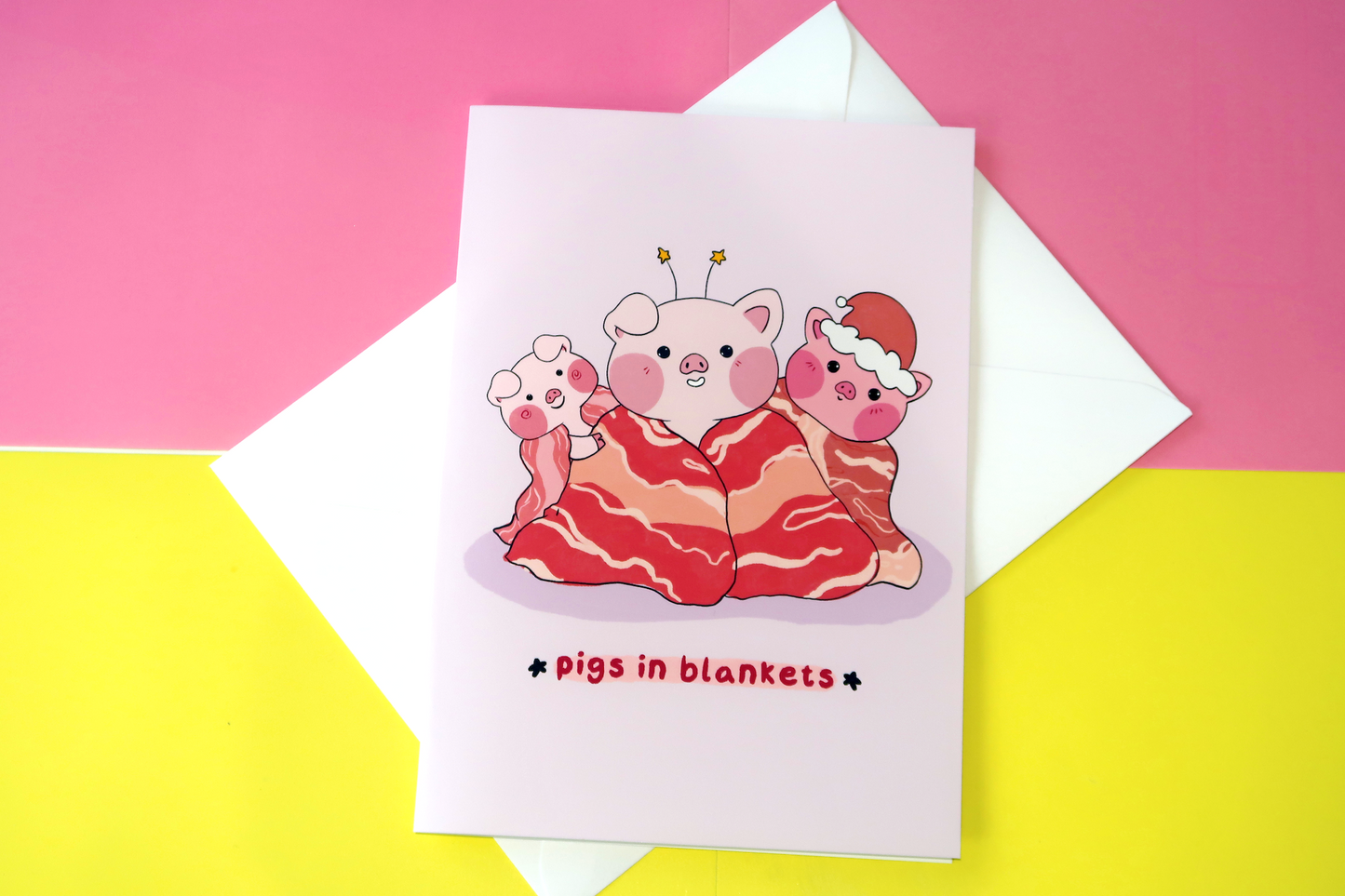 Pigs in Blankets / Bacon Christmas Greeting Card/s