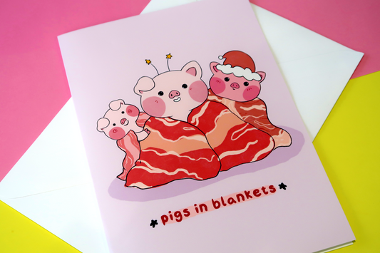 Pigs in Blankets / Bacon Christmas Greeting Card/s