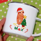 Sloth Personalised Name Christmas Tree Unbreakable Enamel Mug