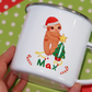 Sloth Personalised Name Christmas Tree Unbreakable Enamel Mug