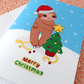 Sloth X-Mas Tree Happy Christmas Greeting Card/s