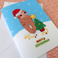 Sloth X-Mas Tree Happy Christmas Greeting Card/s