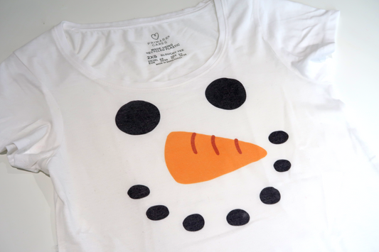 Snowman face t-shirt