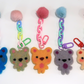 Felted Bear Keyring with Chain & Pom Pom