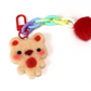 Felted Bear Keyring with Chain & Pom Pom