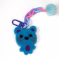 Felted Bear Keyring with Chain & Pom Pom