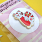 Standing Enamel Love Heart Cat Pin