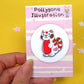 Standing Enamel Love Heart Cat Pin