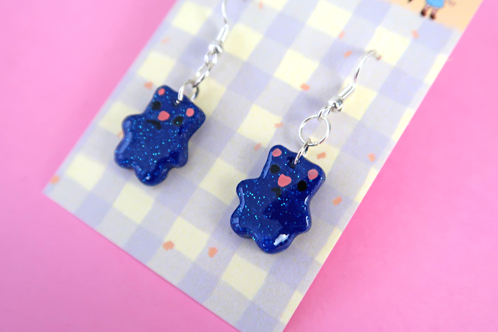 Kawaii Bear Dangly Earrings - CHOOSE FROM 8 COLOURS!