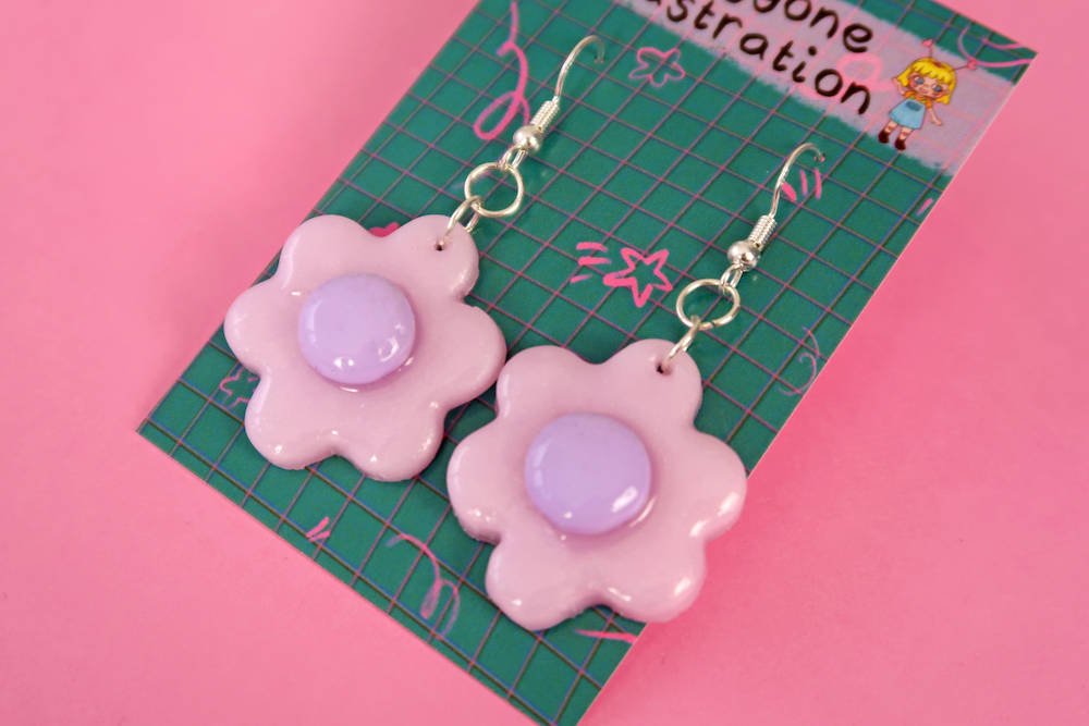 Flower Earrings - CHOOSE YOUR COLOURS (sterling silver plated, hypoallergenic)