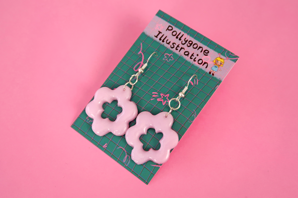 Swirly Flower Earrings - CHOOSE YOUR COLOUR  (sterling silver plated, hypoallergenic)