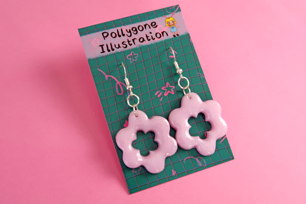 Swirly Flower Earrings - CHOOSE YOUR COLOUR  (sterling silver plated, hypoallergenic)