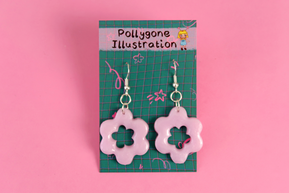 Swirly Flower Earrings - CHOOSE YOUR COLOUR  (sterling silver plated, hypoallergenic)