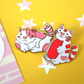 Enamel Love Heart Cat Pins Set ( 1 Sitting & 1 Standing Cat)