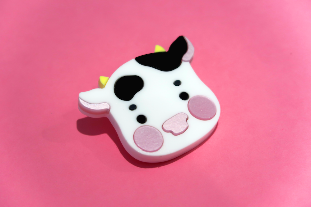 Acrylic Cow Badge