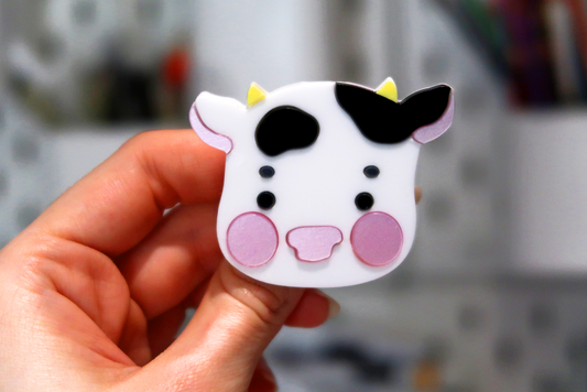 Acrylic Cow Badge