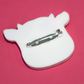 Blueberry Acrylic Cow Badge