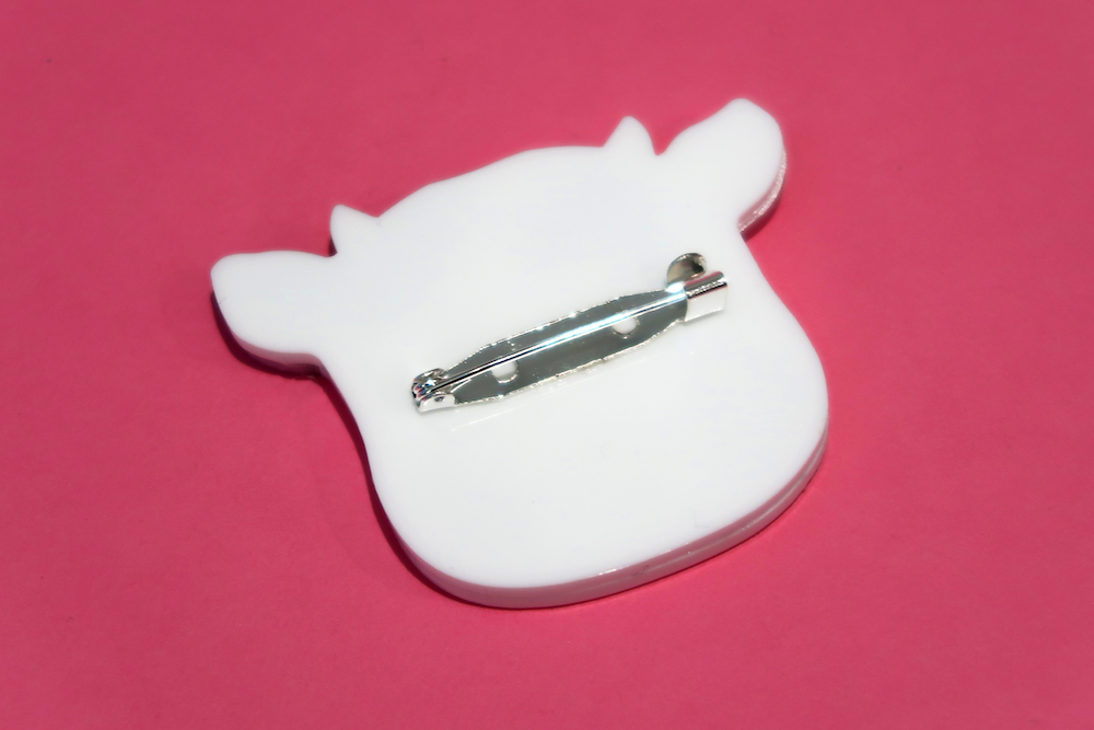 Blueberry Acrylic Cow Badge