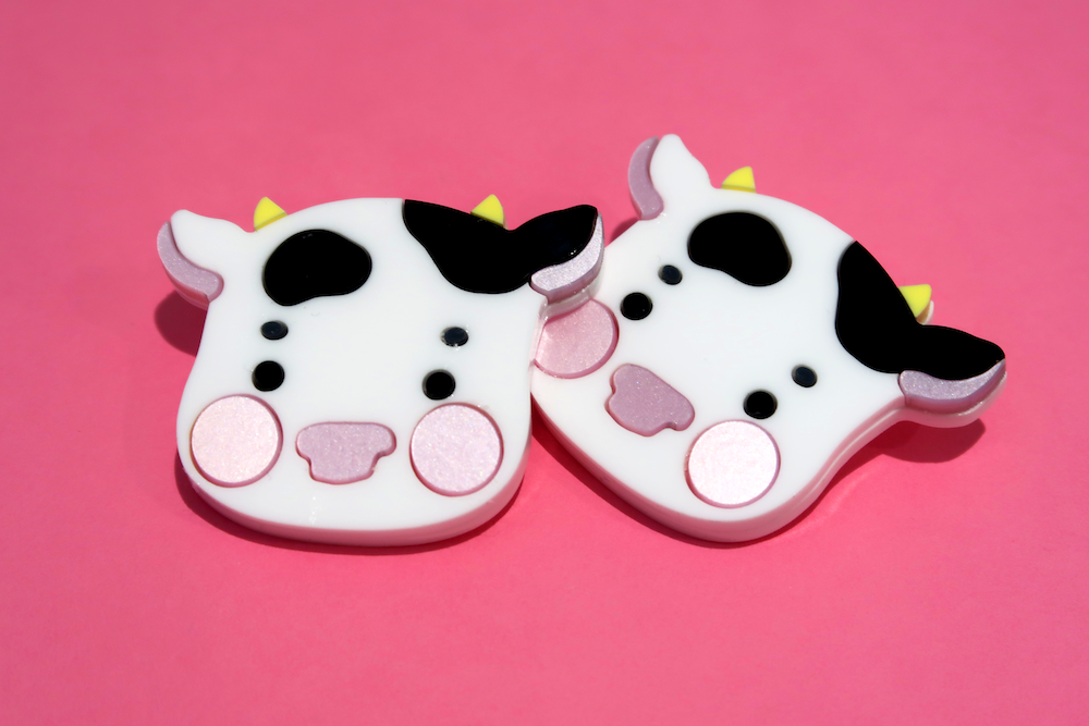 Acrylic Cow Badge