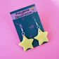 Flat Star Earrings - CHOOSE YOUR COLOUR (sterling silver plated, hypoallergenic)