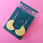 Flat Moon Earrings - CHOOSE YOUR COLOUR (sterling silver plated, hypoallergenic)