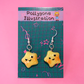 Yellow Shimmer Star Earrings (sterling silver plated, hypoallergenic)