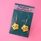 Yellow Shimmer Star Earrings (sterling silver plated, hypoallergenic)