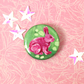 Pink Rabbit Button Badge