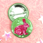 Pink Rabbit Button Badge