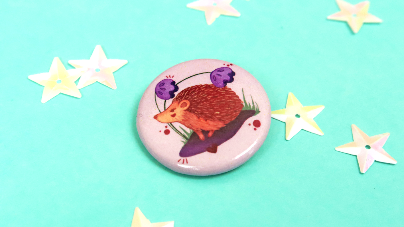 Hedgehog Button Badge