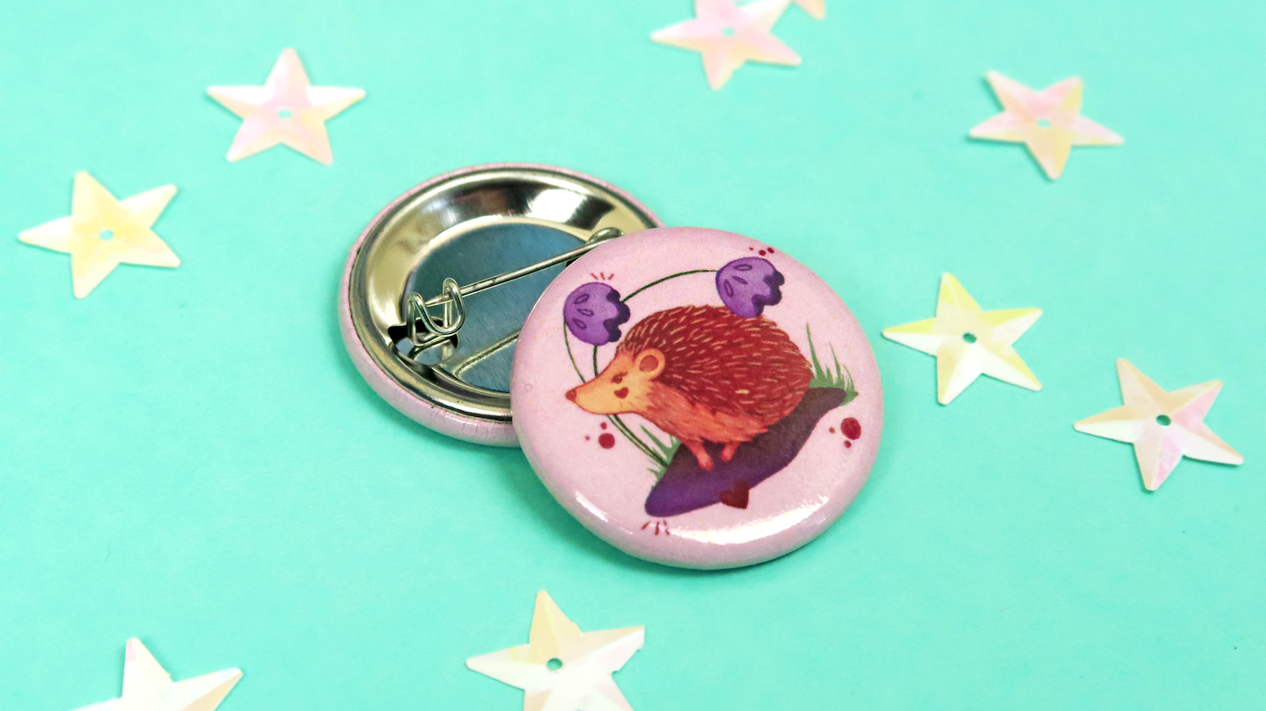 Hedgehog Button Badge